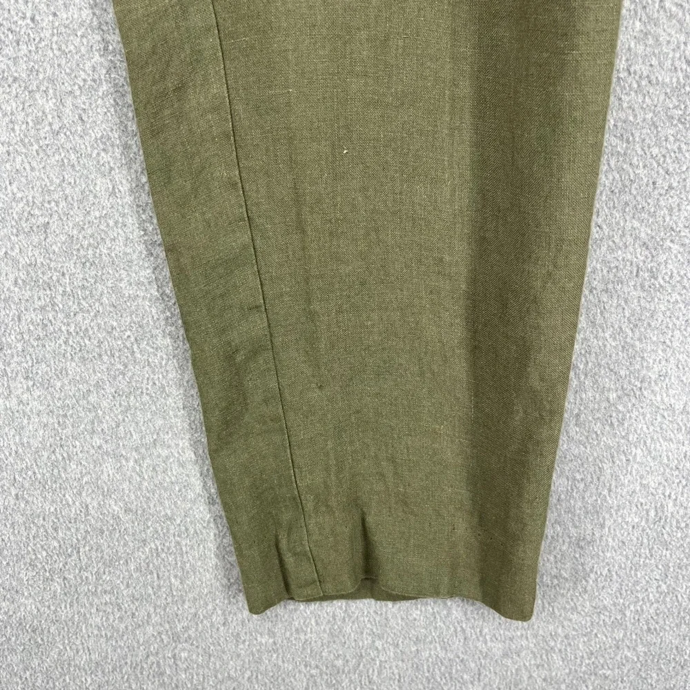 Charles Tyrwhitt Slim Fit Linen Dress Pants Khaki Green Men 38W 32L (35in X 27in